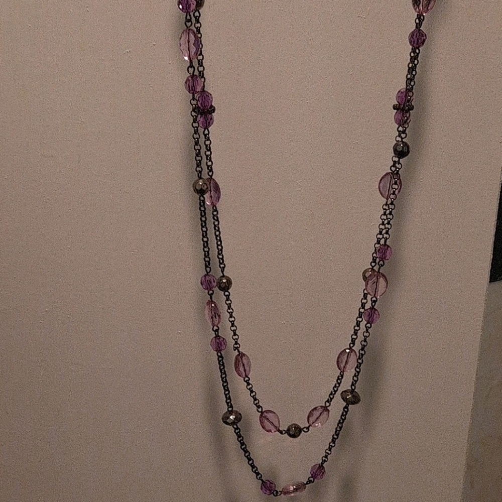 Purple long necklace